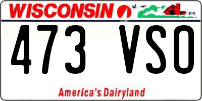 WI license plate 473VSO