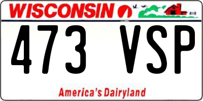 WI license plate 473VSP