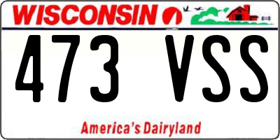 WI license plate 473VSS
