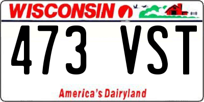 WI license plate 473VST