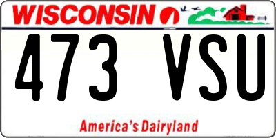 WI license plate 473VSU