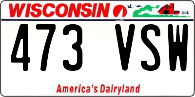 WI license plate 473VSW