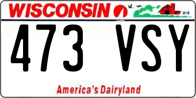WI license plate 473VSY
