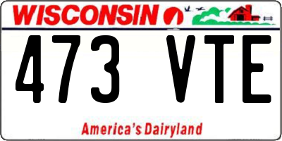 WI license plate 473VTE