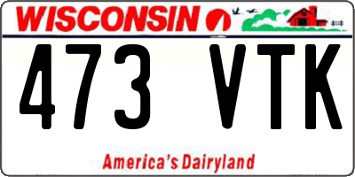 WI license plate 473VTK