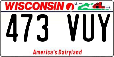 WI license plate 473VUY