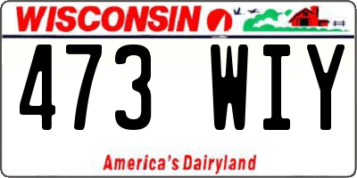 WI license plate 473WIY