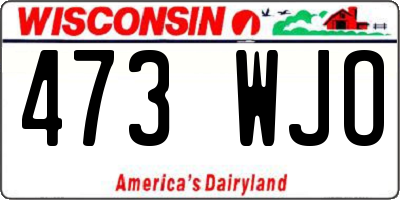 WI license plate 473WJO