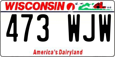 WI license plate 473WJW
