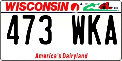 WI license plate 473WKA