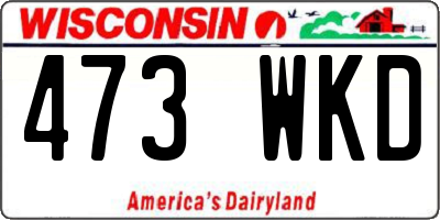 WI license plate 473WKD