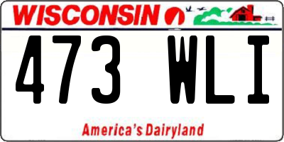 WI license plate 473WLI
