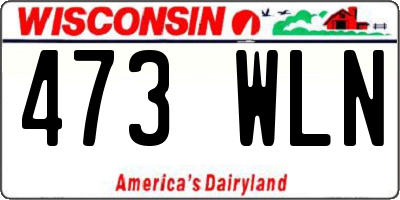 WI license plate 473WLN
