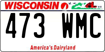 WI license plate 473WMC