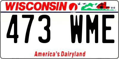 WI license plate 473WME