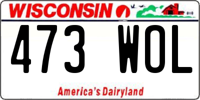 WI license plate 473WOL