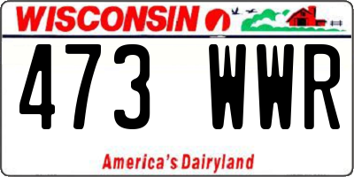 WI license plate 473WWR