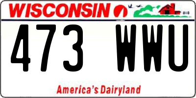 WI license plate 473WWU