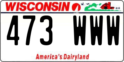 WI license plate 473WWW