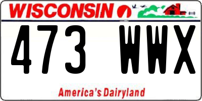 WI license plate 473WWX