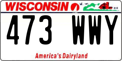 WI license plate 473WWY