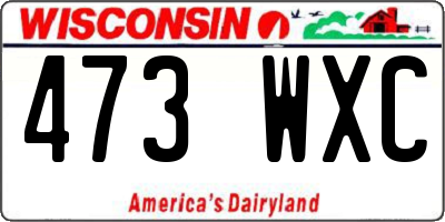 WI license plate 473WXC
