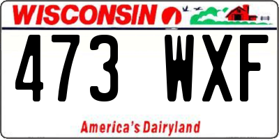 WI license plate 473WXF