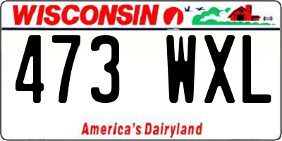 WI license plate 473WXL
