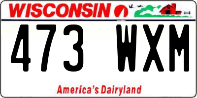 WI license plate 473WXM