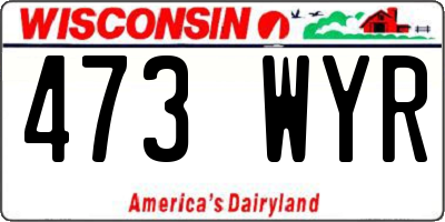 WI license plate 473WYR
