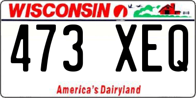 WI license plate 473XEQ