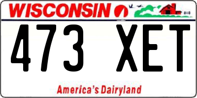 WI license plate 473XET