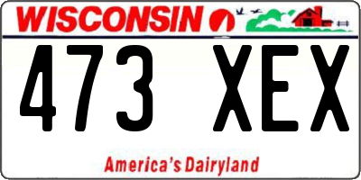 WI license plate 473XEX