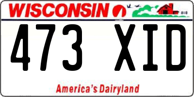 WI license plate 473XID