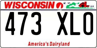 WI license plate 473XLO