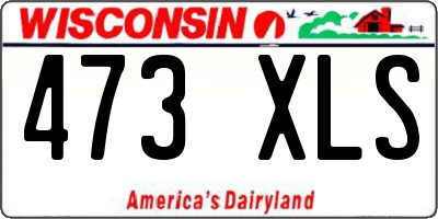 WI license plate 473XLS