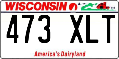 WI license plate 473XLT