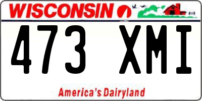 WI license plate 473XMI
