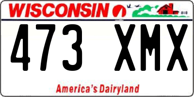 WI license plate 473XMX