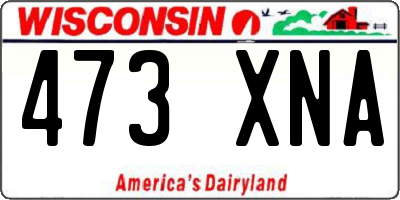 WI license plate 473XNA