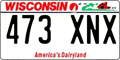 WI license plate 473XNX