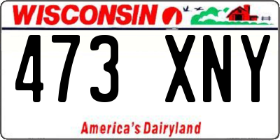 WI license plate 473XNY