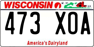 WI license plate 473XOA