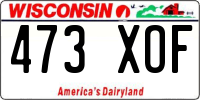 WI license plate 473XOF