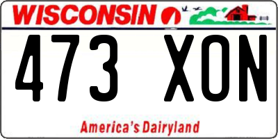 WI license plate 473XON