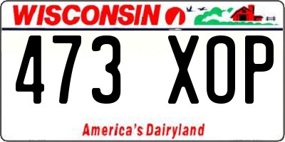WI license plate 473XOP