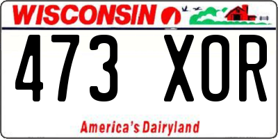 WI license plate 473XOR