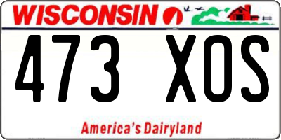 WI license plate 473XOS