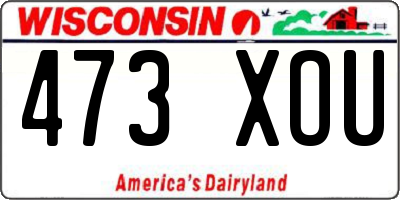 WI license plate 473XOU