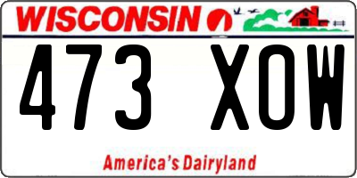 WI license plate 473XOW